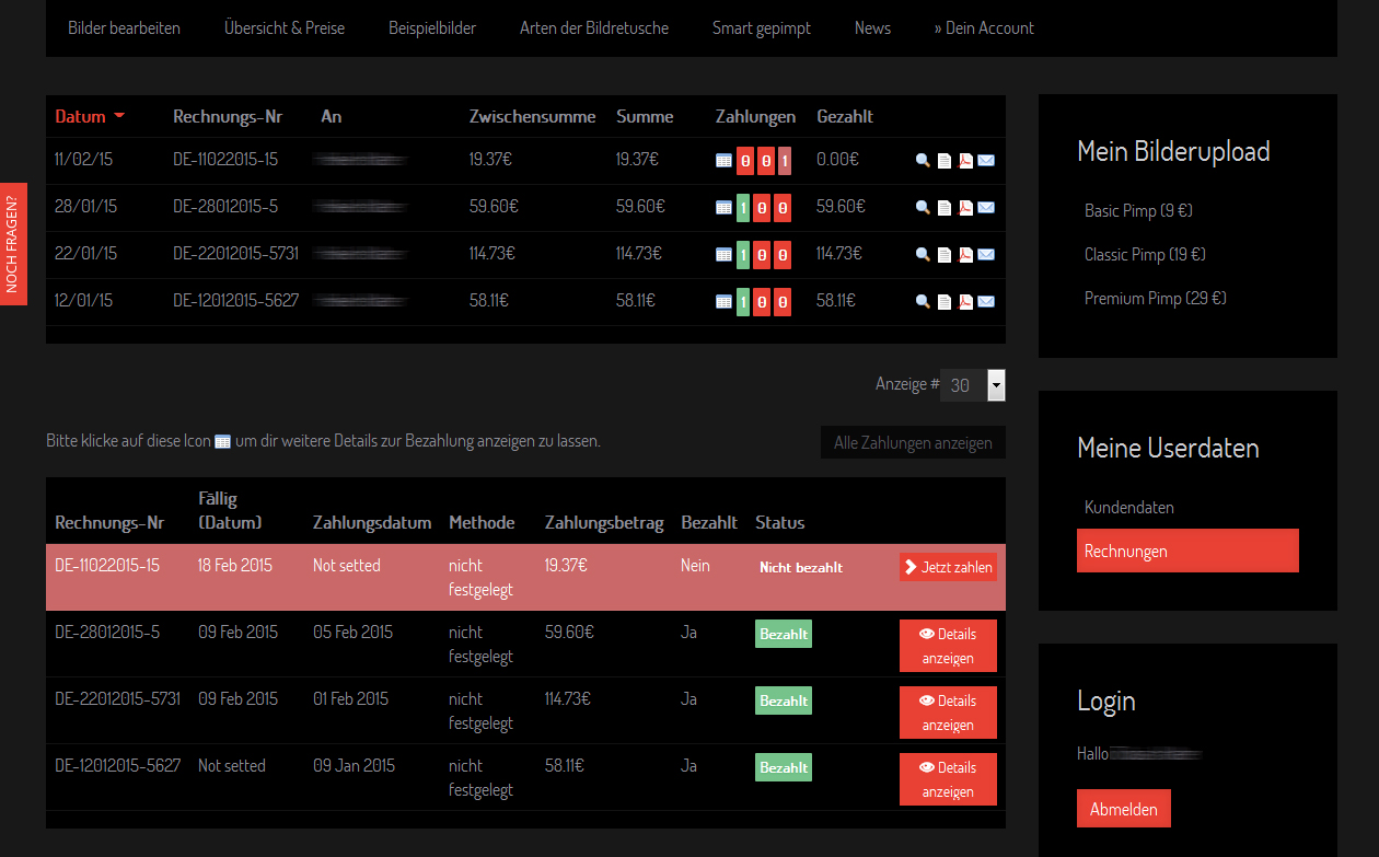 bildbearbeitung rechnung